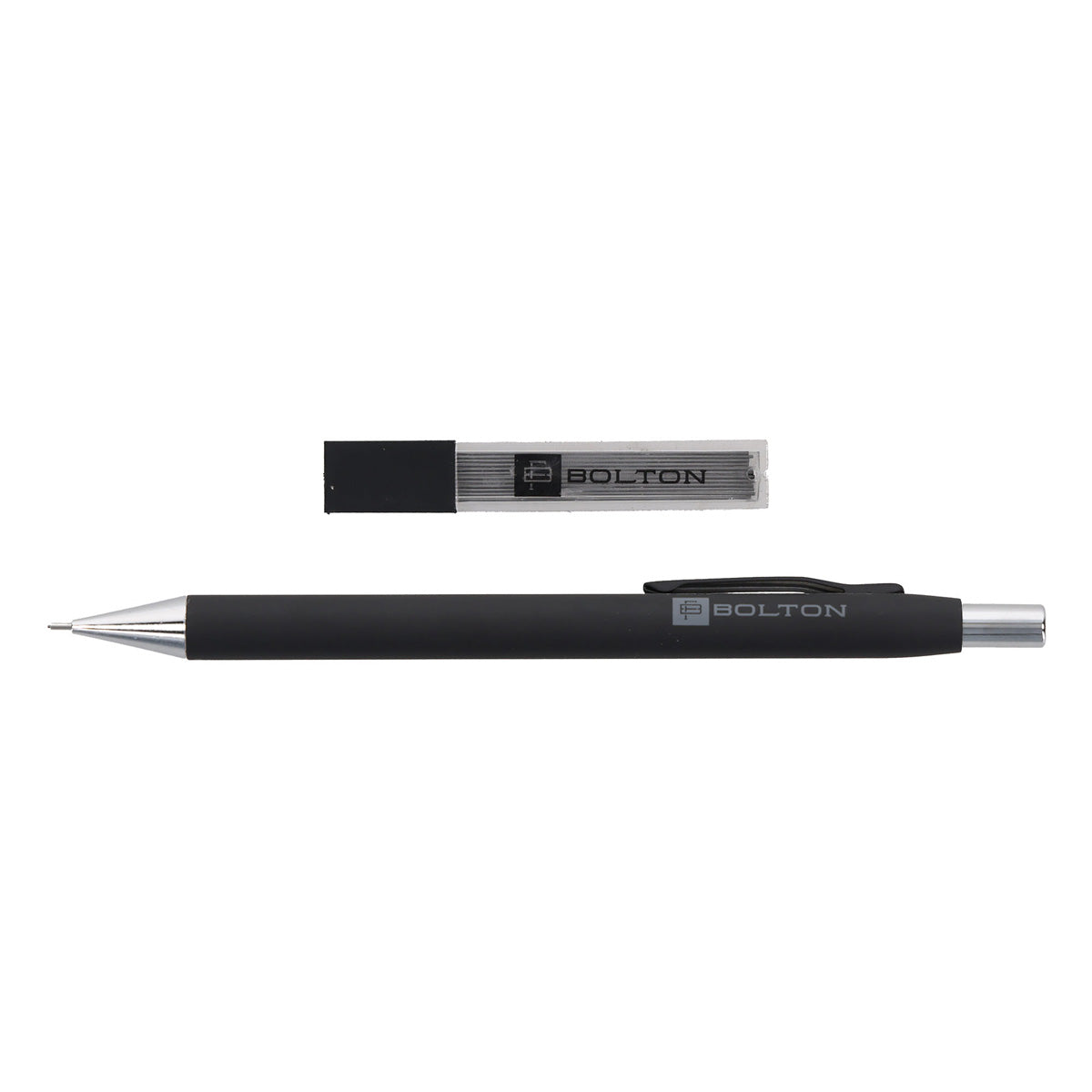 Bolton Flat Clicker Black Clutch Pencil With Lead Refill In Acrylic Gift Box
