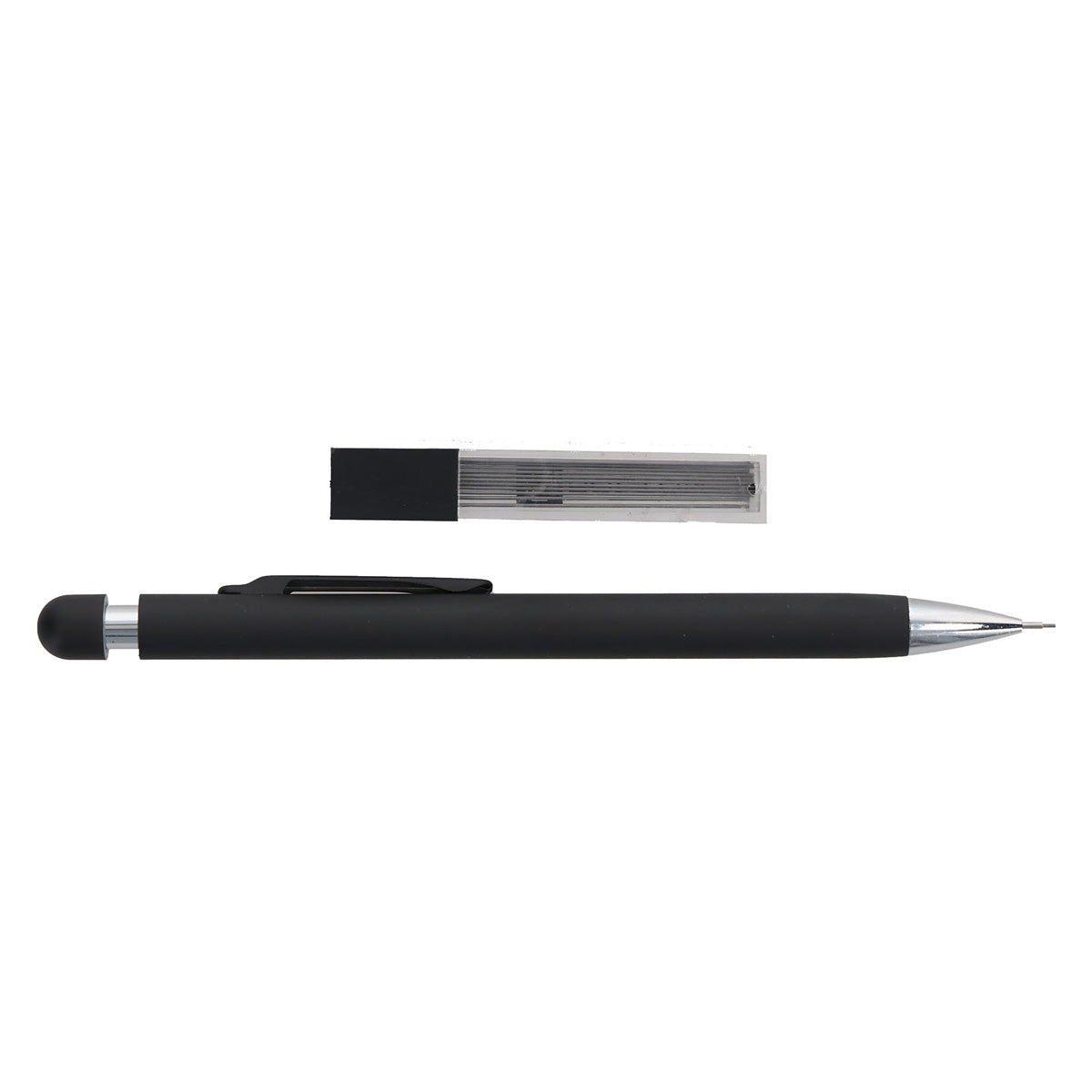 Bolton Round Clicker Black Clutch Pencil With Lead Refill In Acrylic Gift Box