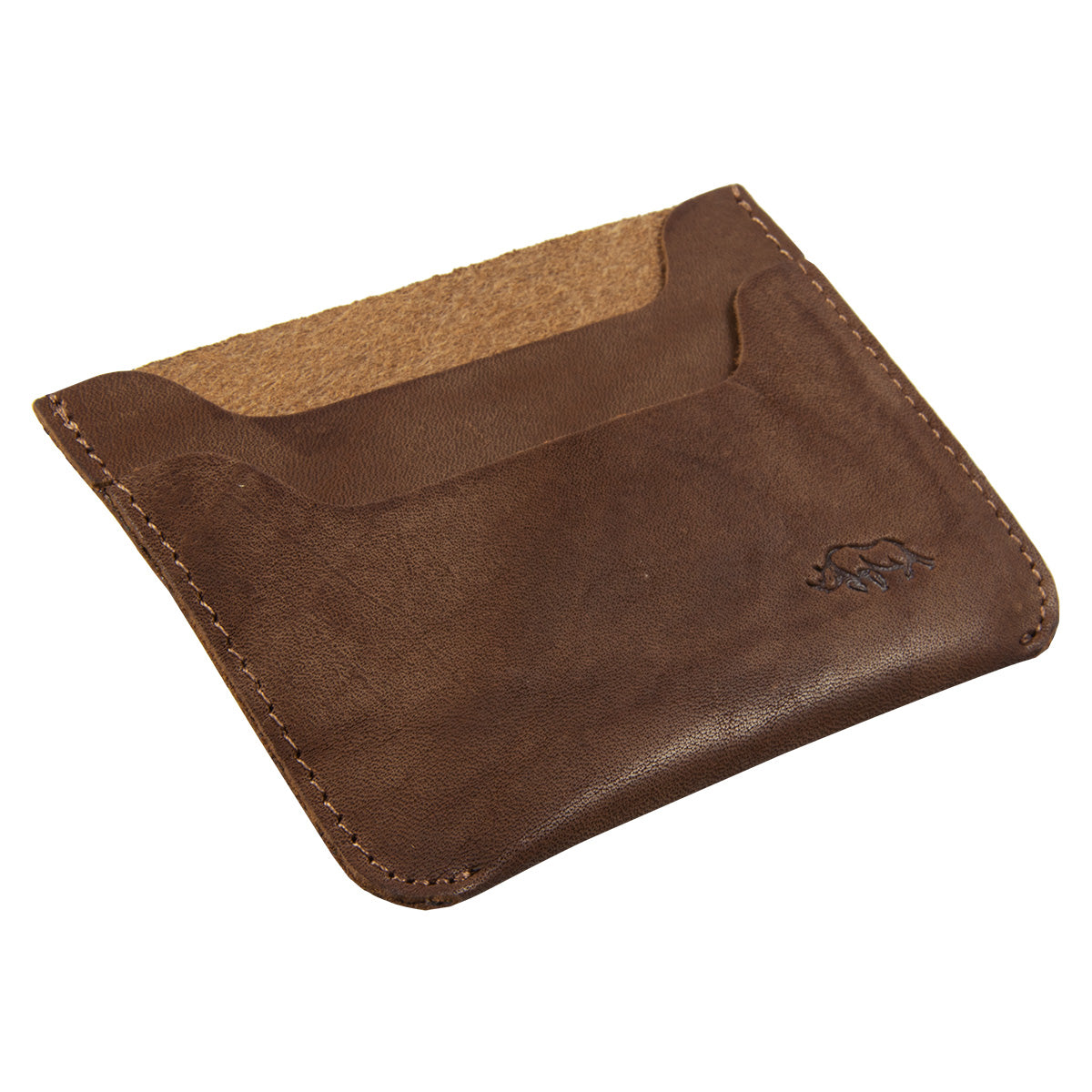 Genuine African Leather Medium Brown Card Holder