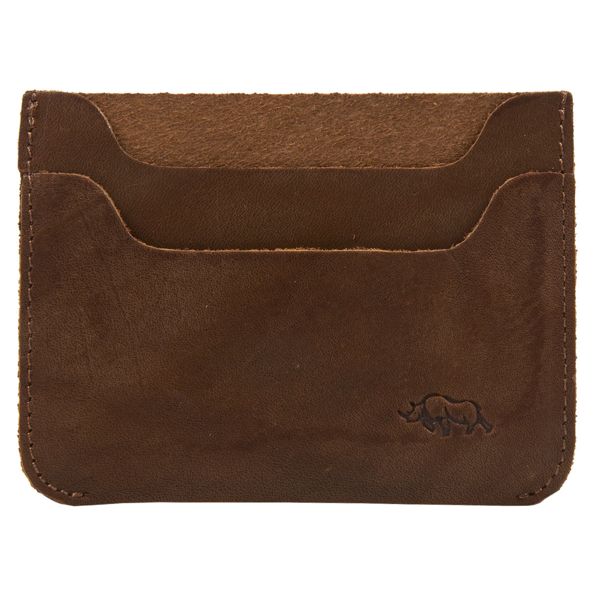 Genuine African Leather Medium Brown Card Holder
