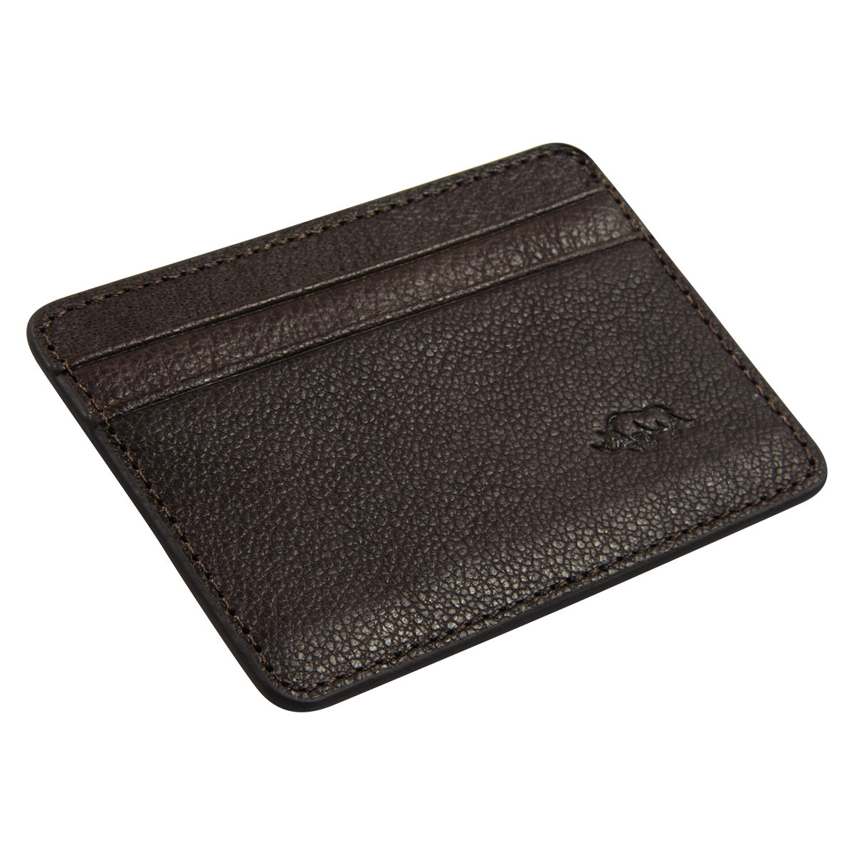 Genuine African Leather Dark Brown Card And ID Holder
