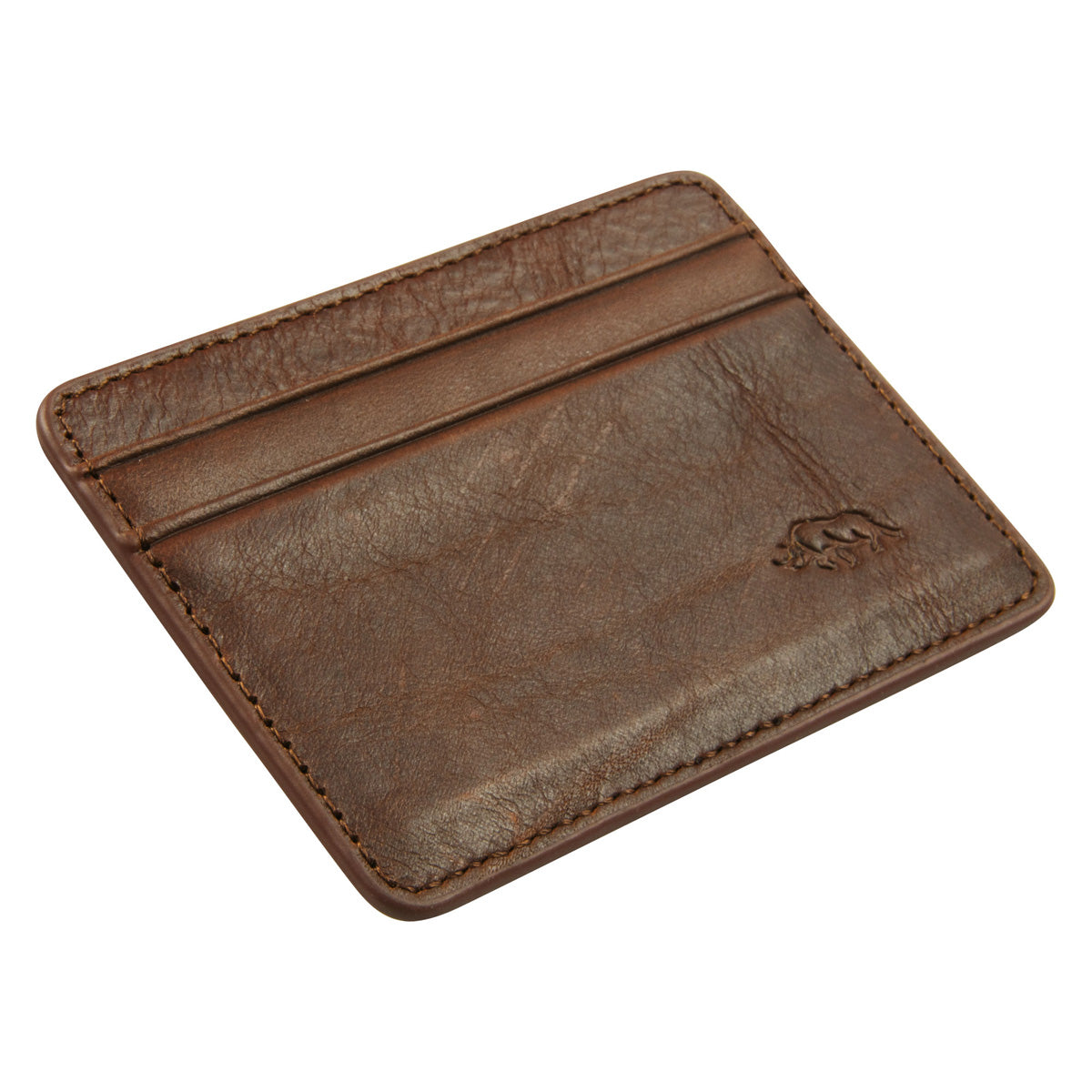 Genuine African Leather Brown Card And ID Holder
