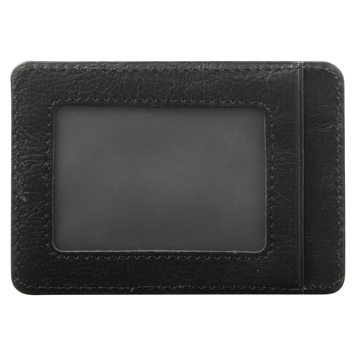 Genuine African Leather Gloss Black Card And ID Holder