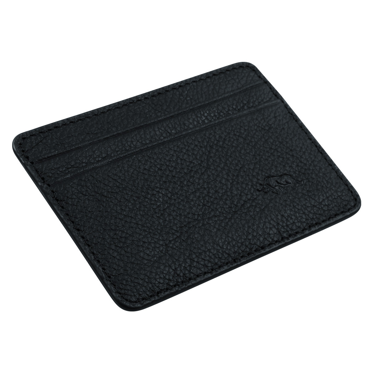 Genuine African Leather Matt Black Card And ID Holder