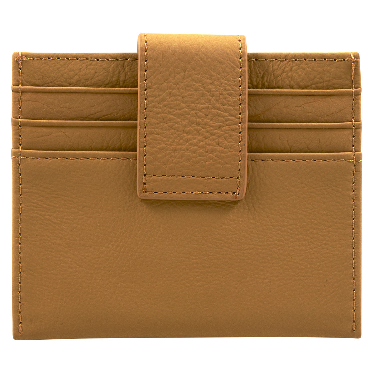 Genuine African Leather Tan Wallet With Clip Closure