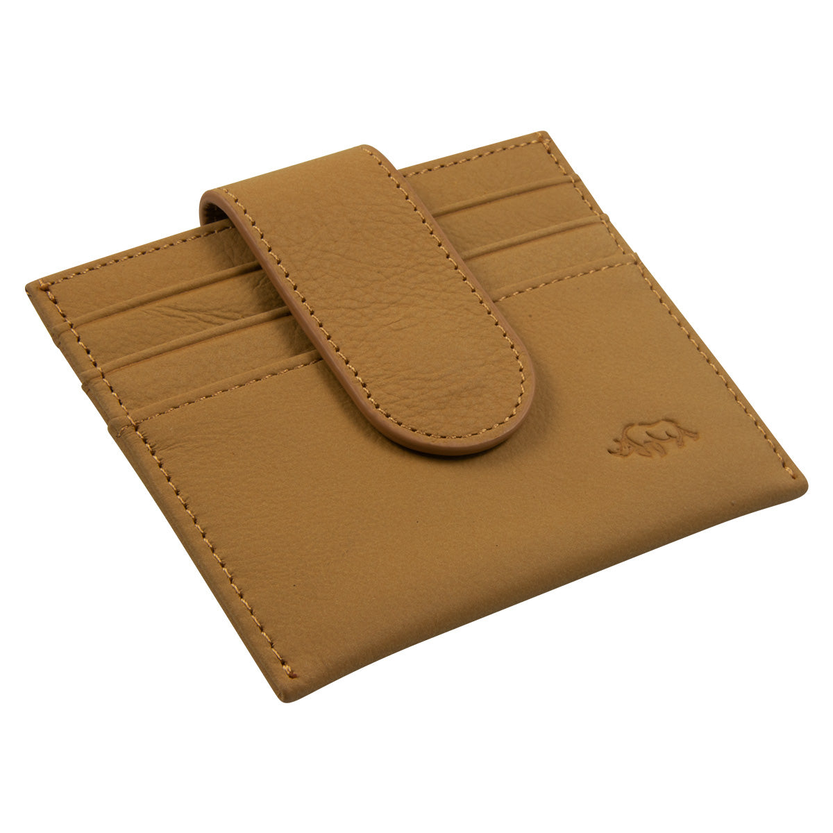 Genuine African Leather Tan Wallet With Clip Closure