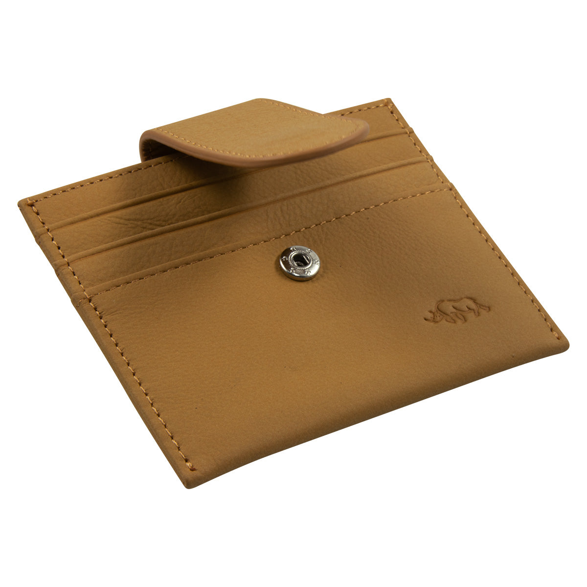 Genuine African Leather Tan Wallet With Clip Closure