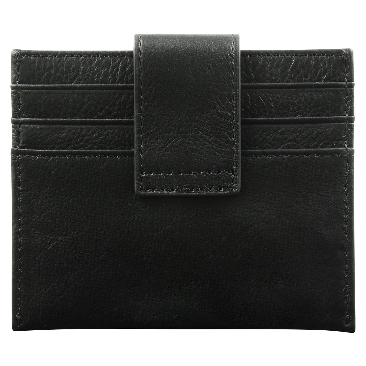 Genuine African Leather Black Wallet With Clip Closure