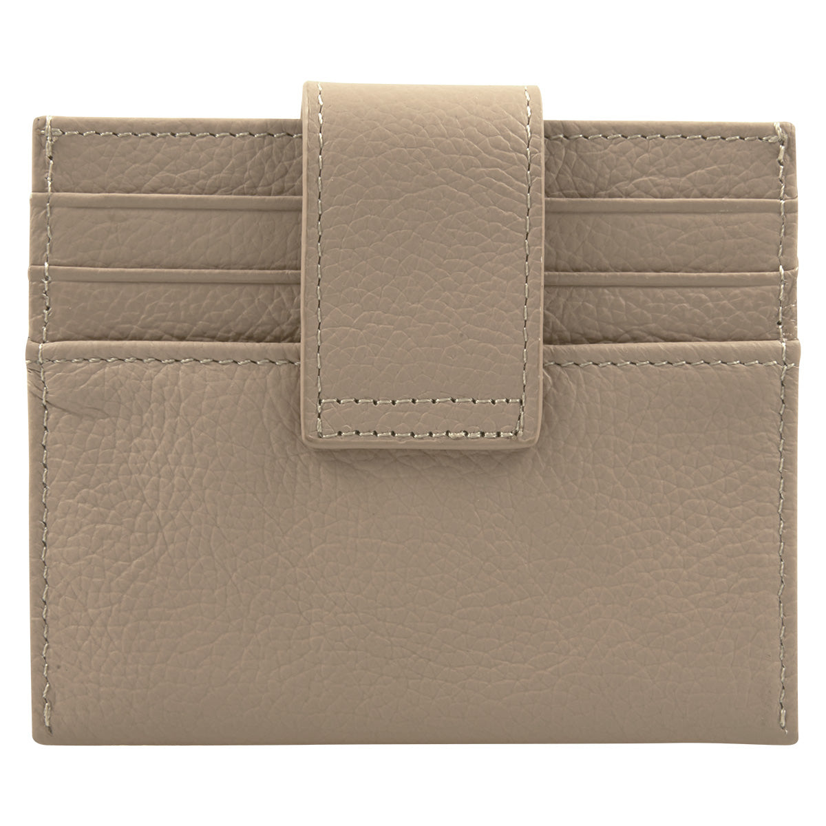 Genuine African Leather Beige Wallet With Clip Closure