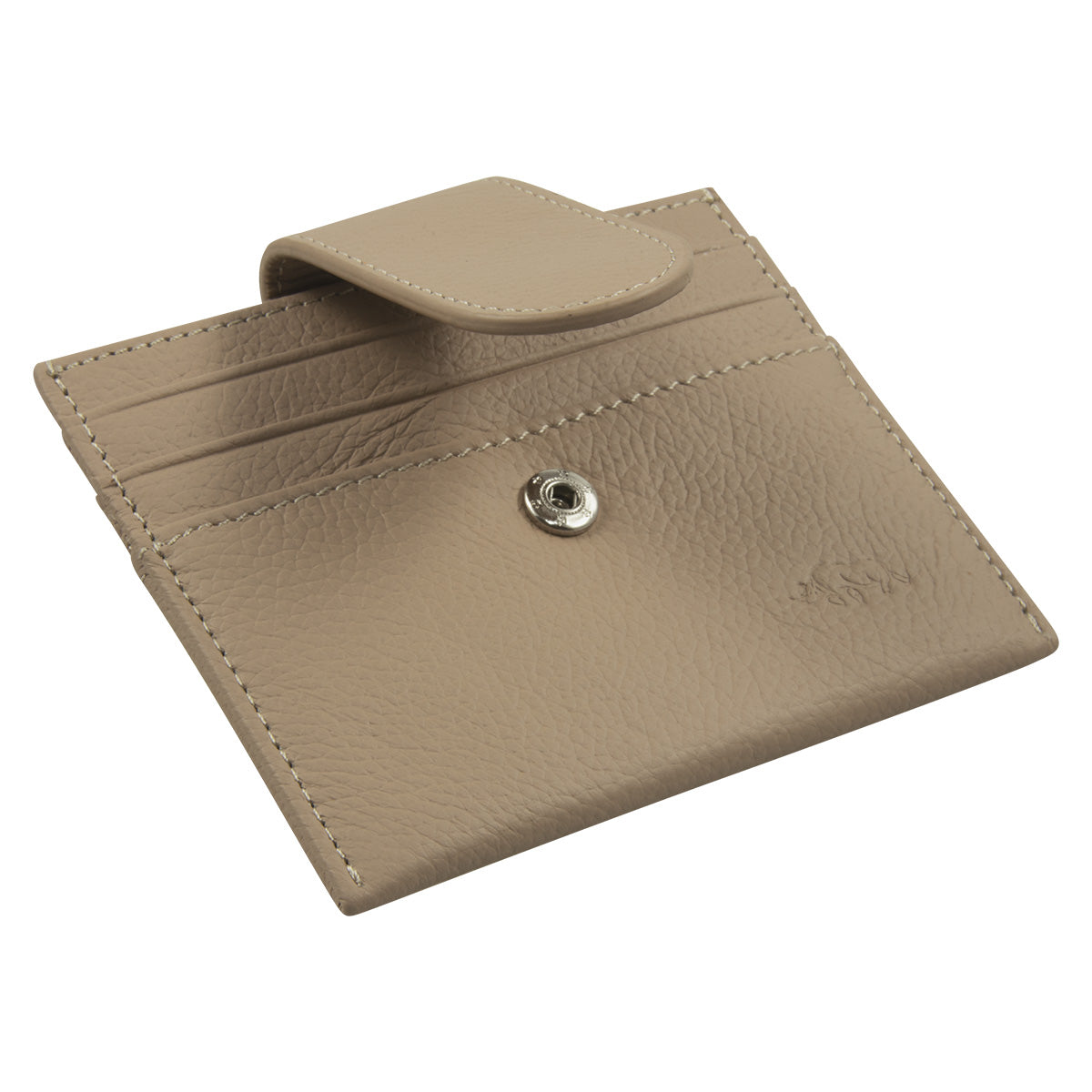 Genuine African Leather Beige Wallet With Clip Closure