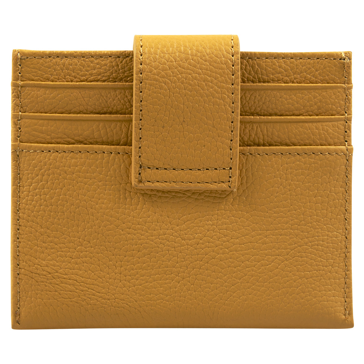 Genuine African Leather Yellow Wallet With Clip Closure