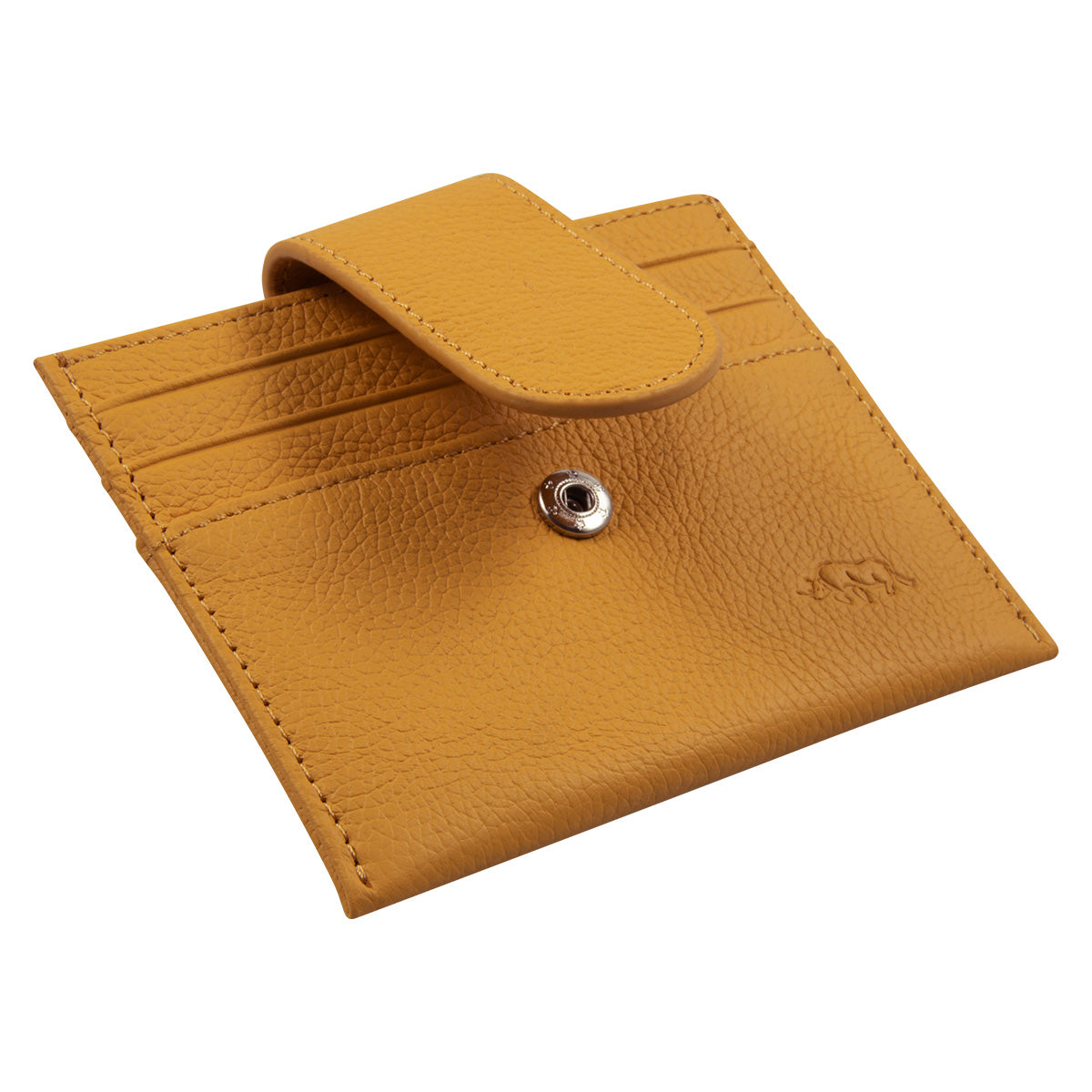 Genuine African Leather Yellow Wallet With Clip Closure