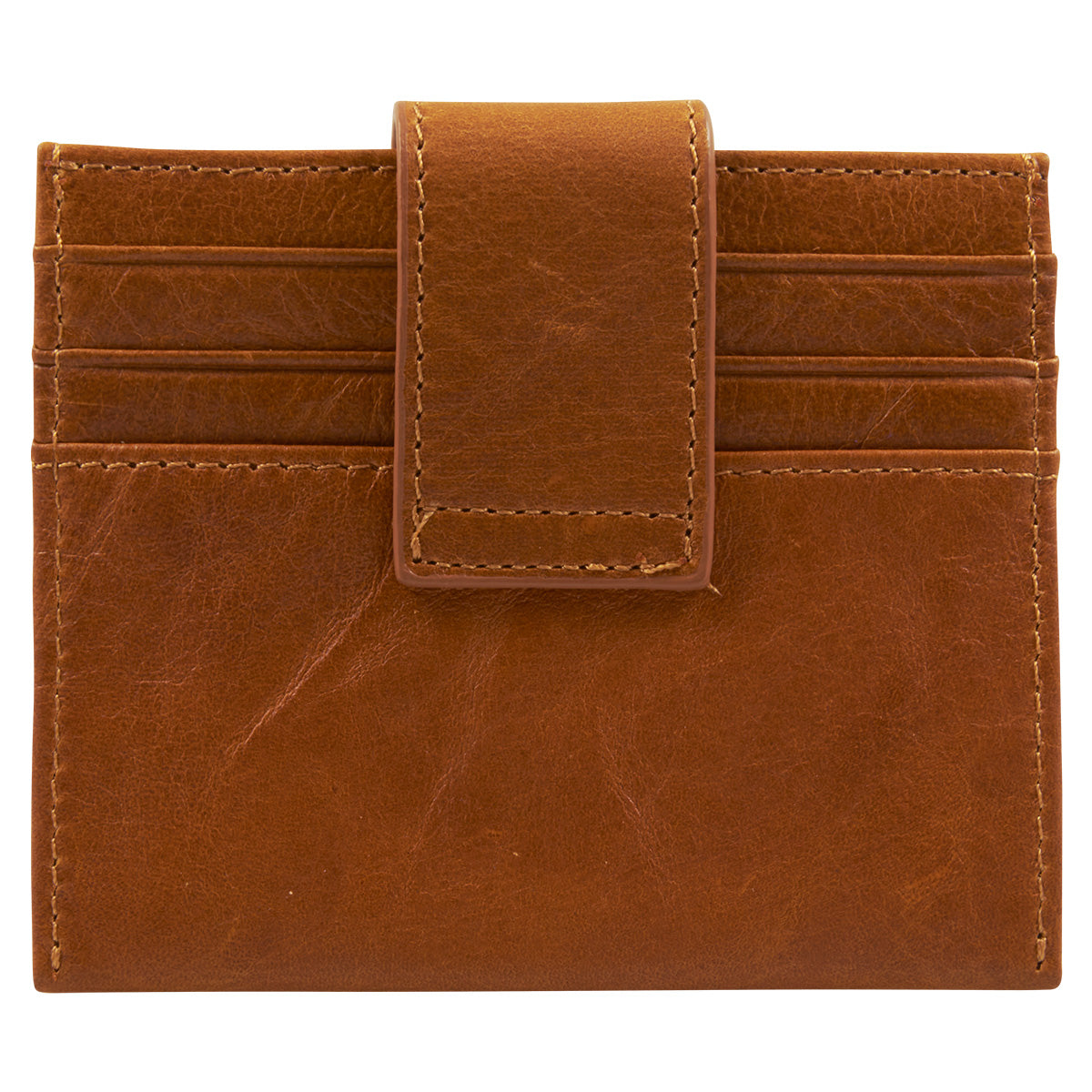 Genuine African Leather Light Brown Wallet With Clip Closure