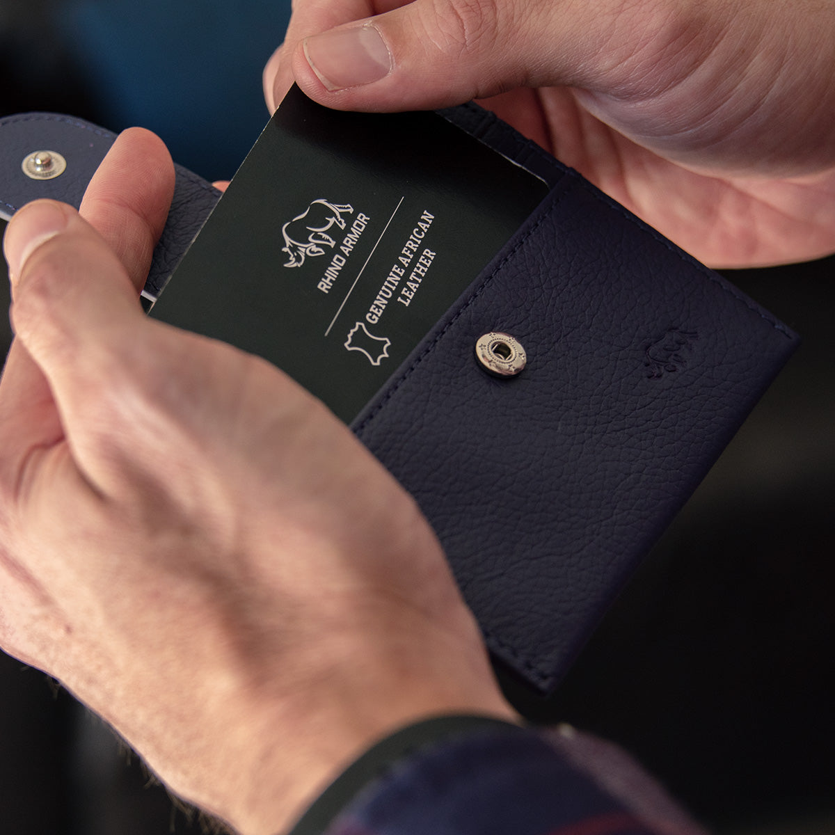 Genuine African Leather Purple Wallet With Clip Closure