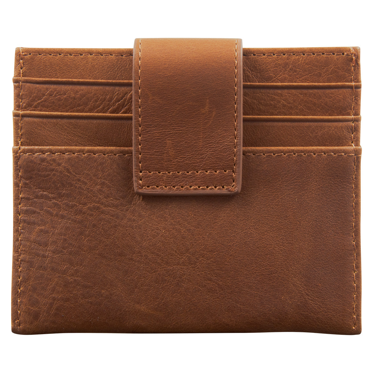 Genuine African Leather Brown Wallet With Clip Closure