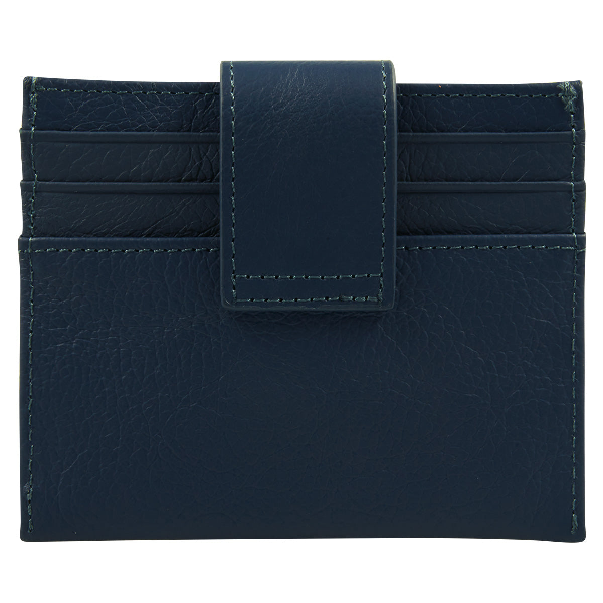 Genuine African Leather Blue Wallet With Clip Closure
