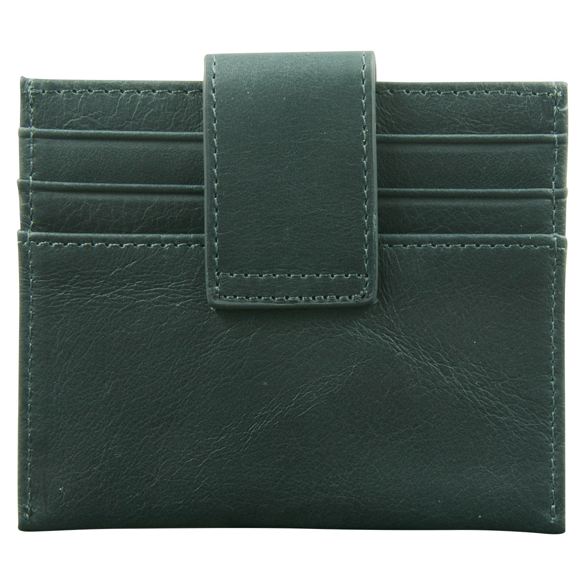 Genuine African Leather Dark Charcoal Wallet With Clip Closure