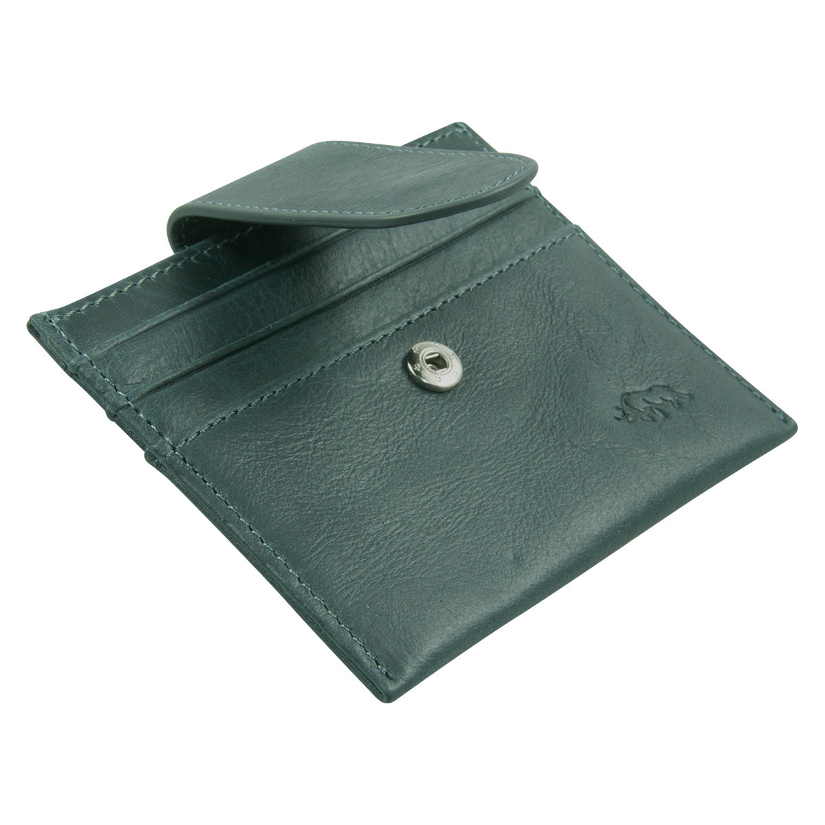 Genuine African Leather Dark Charcoal Wallet With Clip Closure