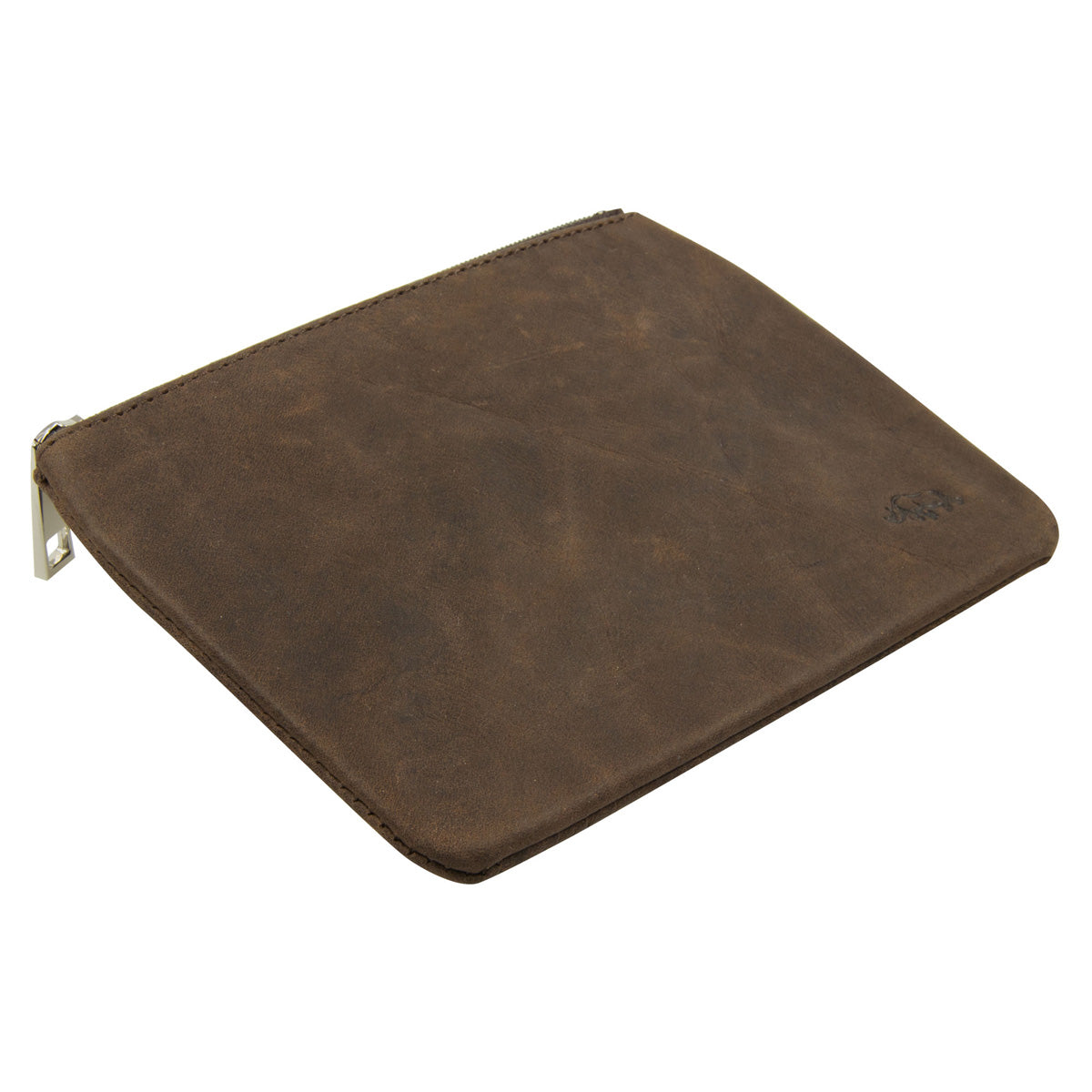 Genuine African Leather Medium Dark Brown Coin Purse