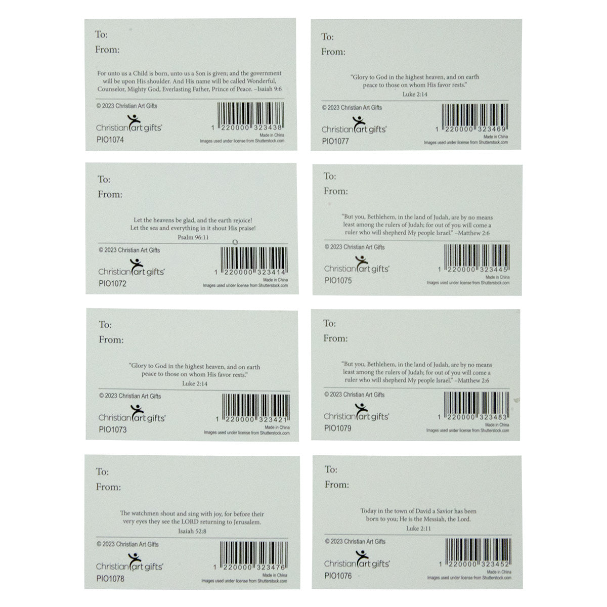 Christmas Pass Around Cards Set Of 8