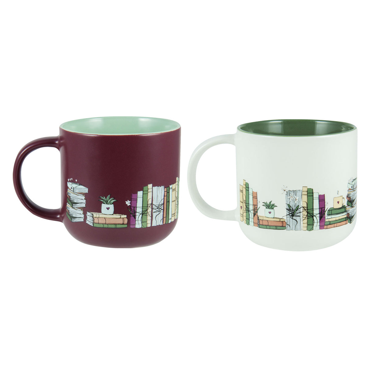 I Love Books Two Piece Ceramic Mug Set