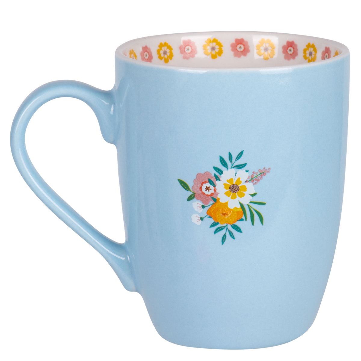 Start Each Day With A Grateful Heart Blue Ceramic Mug