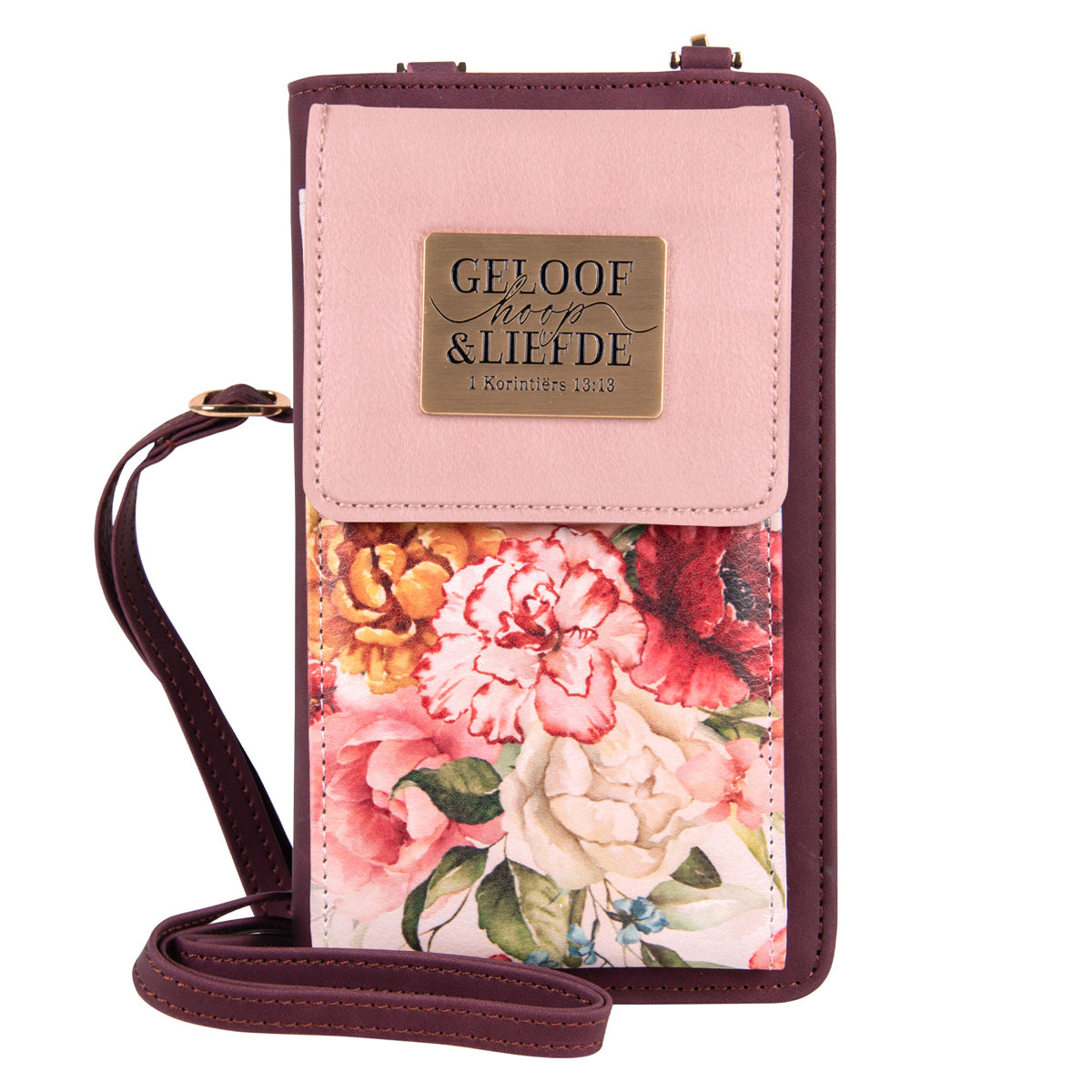 Geloof Hoop en Liefde Afrikaans Faux Leather Crossbody Women's Wallet