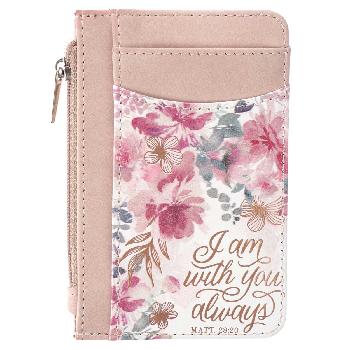I Am with You Always Faux Leather ID Card Holder