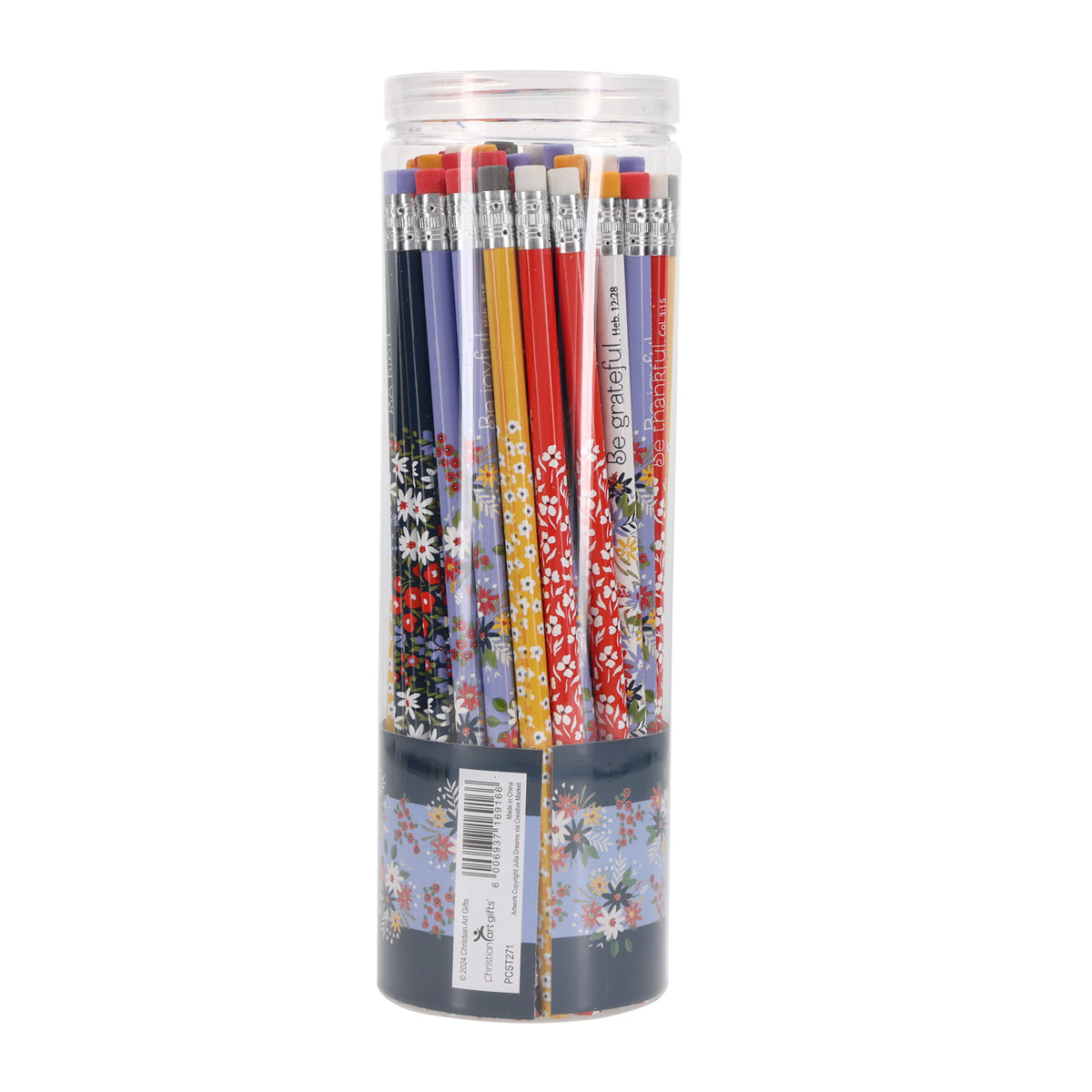 Floral Vector Tub of 50 Pencils