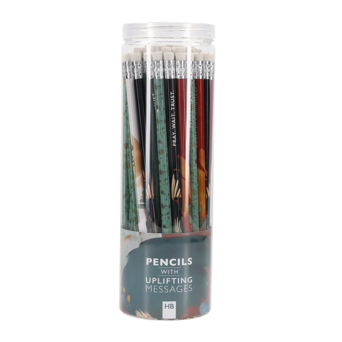 Abstract Watercolor Tub of 50 Pencils