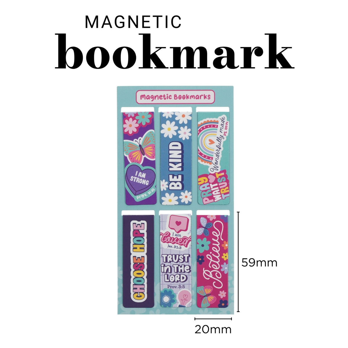 I Am Strong Six-Piece Magnetic Bookmark Set