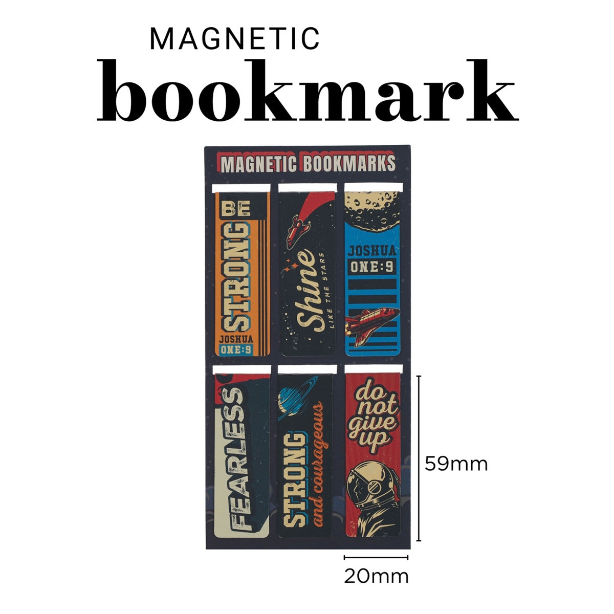 Be Strong and Courageous Six-Piece Magnetic Bookmark Set