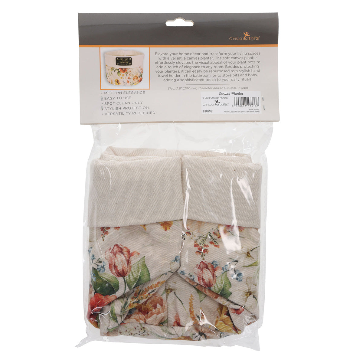 Geloof Hoop en Liefde Afrikaans Canvas Planter Cover