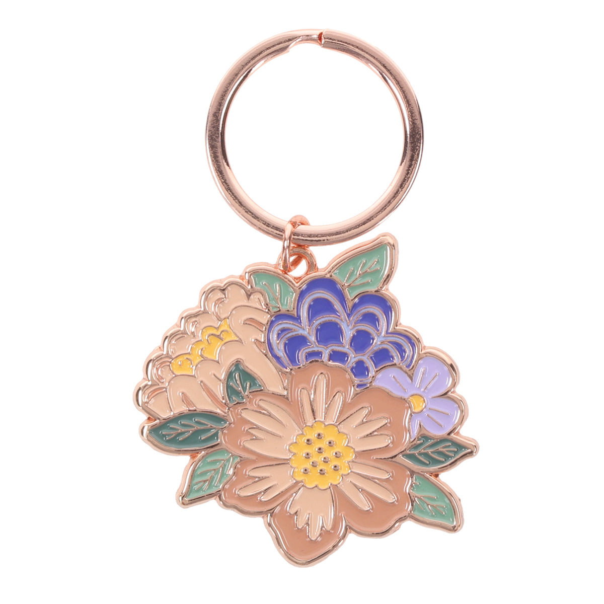 Wherever Life Plants You Bloom with Joy Metal Key Ring