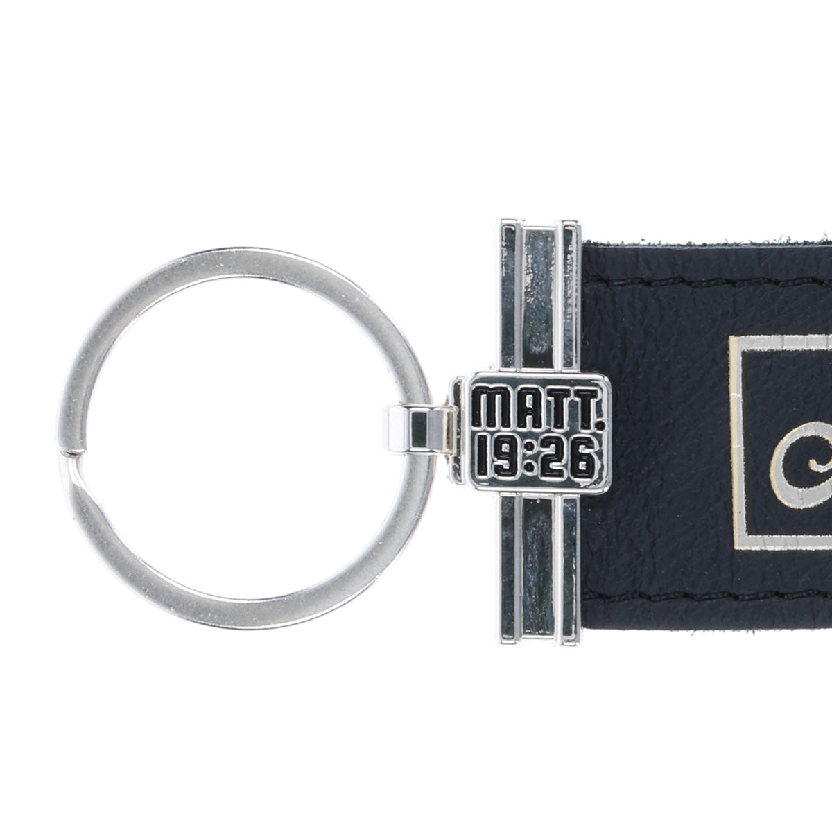 With God All Things Are Possible Genuine Leather Key Ring