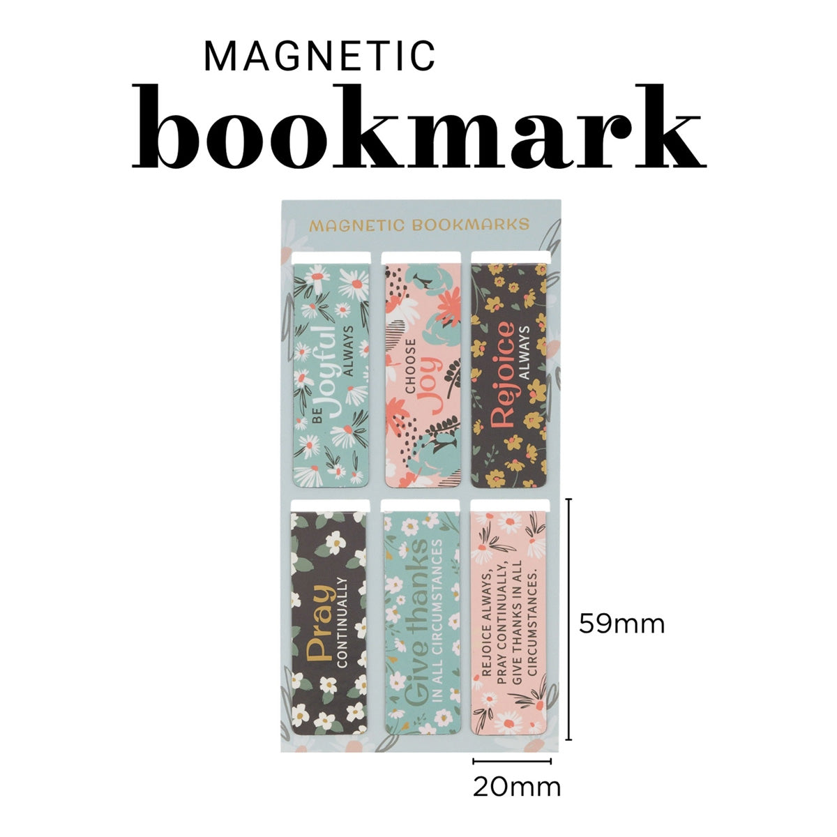 Be Joyful Always Six-Piece Magnetic Bookmark Set