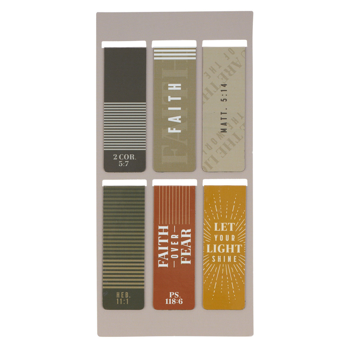Faith over Fear Six-Piece Magnetic Bookmark Set
