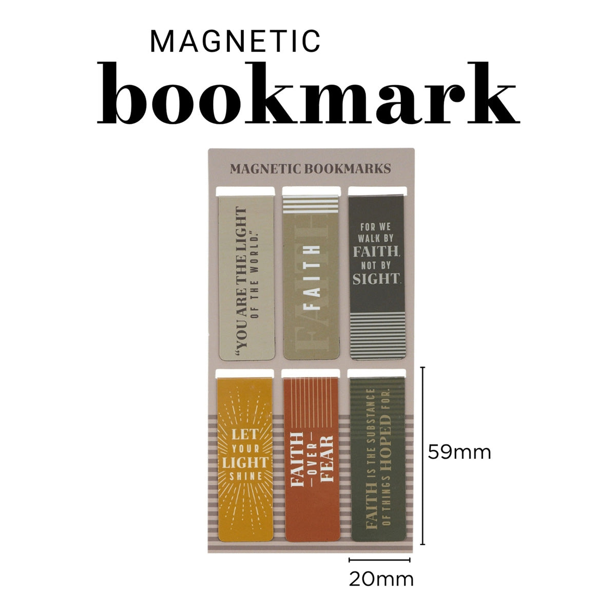 Faith over Fear Six-Piece Magnetic Bookmark Set