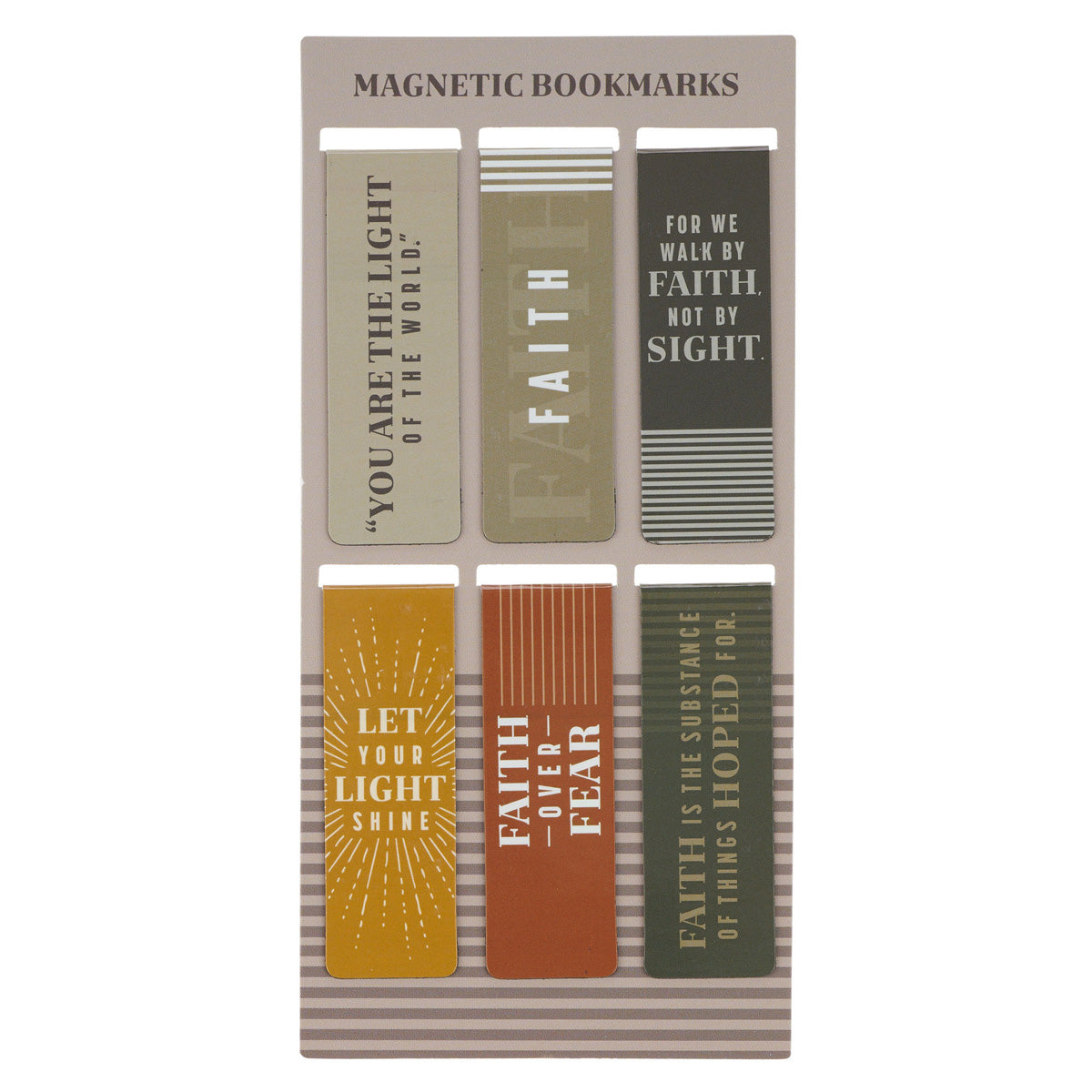 Faith over Fear Six-Piece Magnetic Bookmark Set
