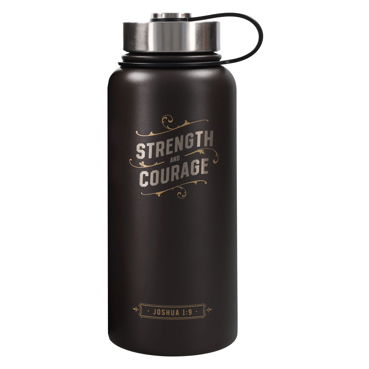 Strength and Courage Stainless Steel Water Bottle