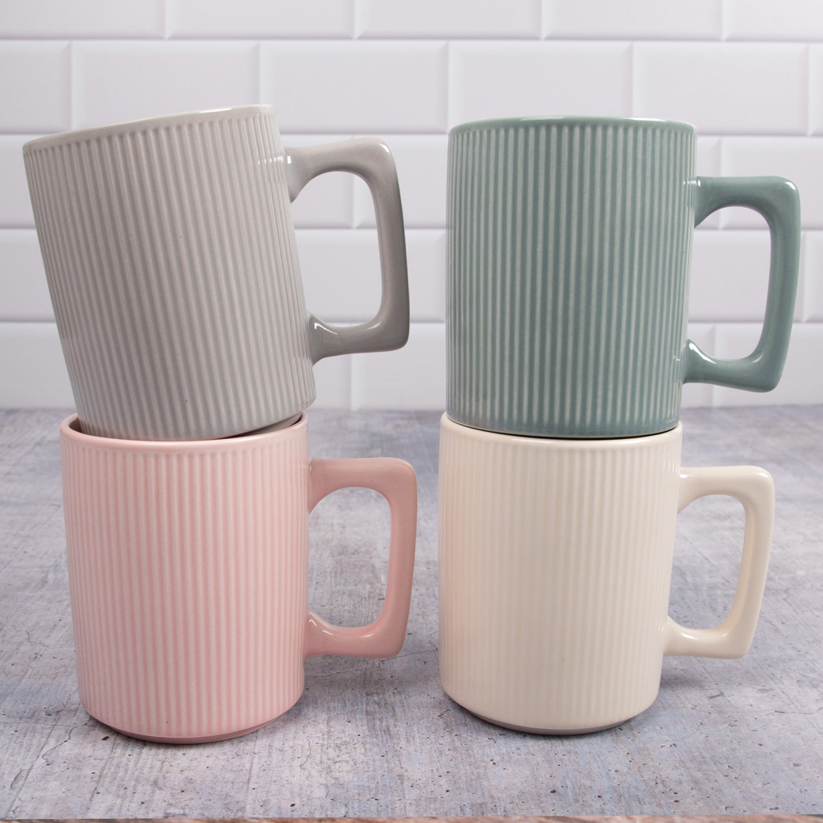 Love, Faith, Grace, Peace Four-Piece Ceramic Mug Set