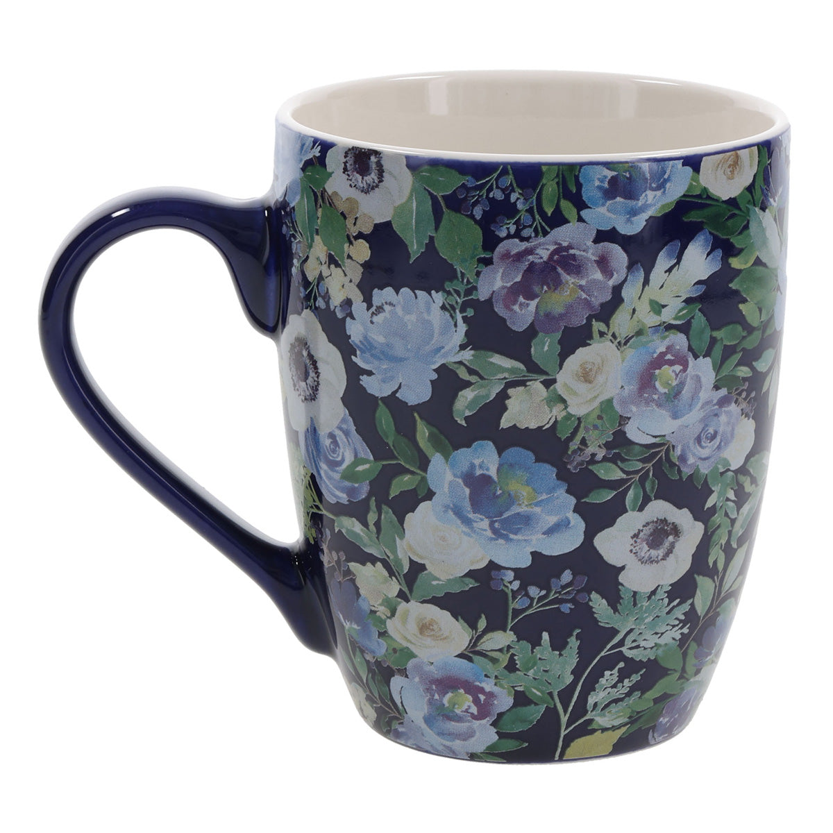 The Lord Is My Strength and My Song Blue Floral Ceramic Mug