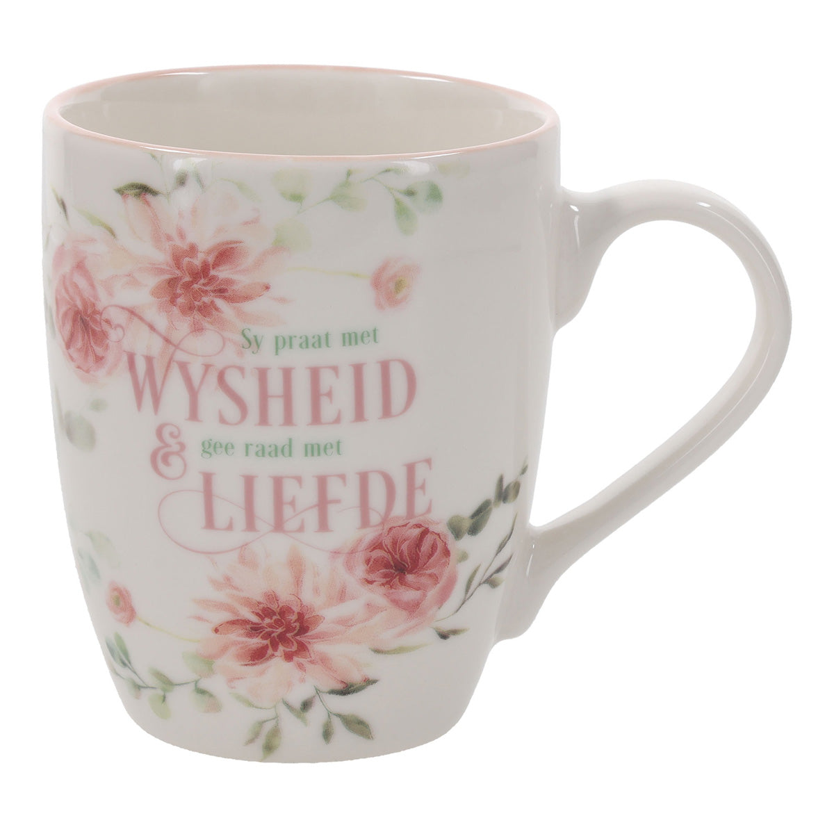 Sy Praat met Wysheid en Gee Raad met Liefde Afrikaans Ceramic Mug
