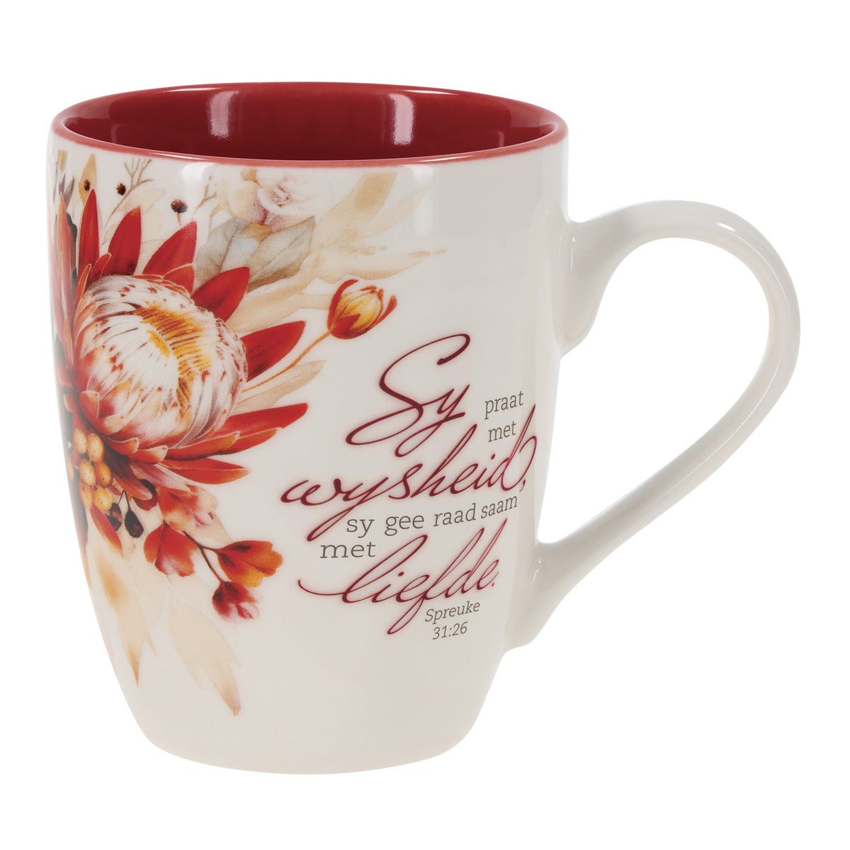 Sy Praat met Wysheid Protea Afrikaans Ceramic Mug