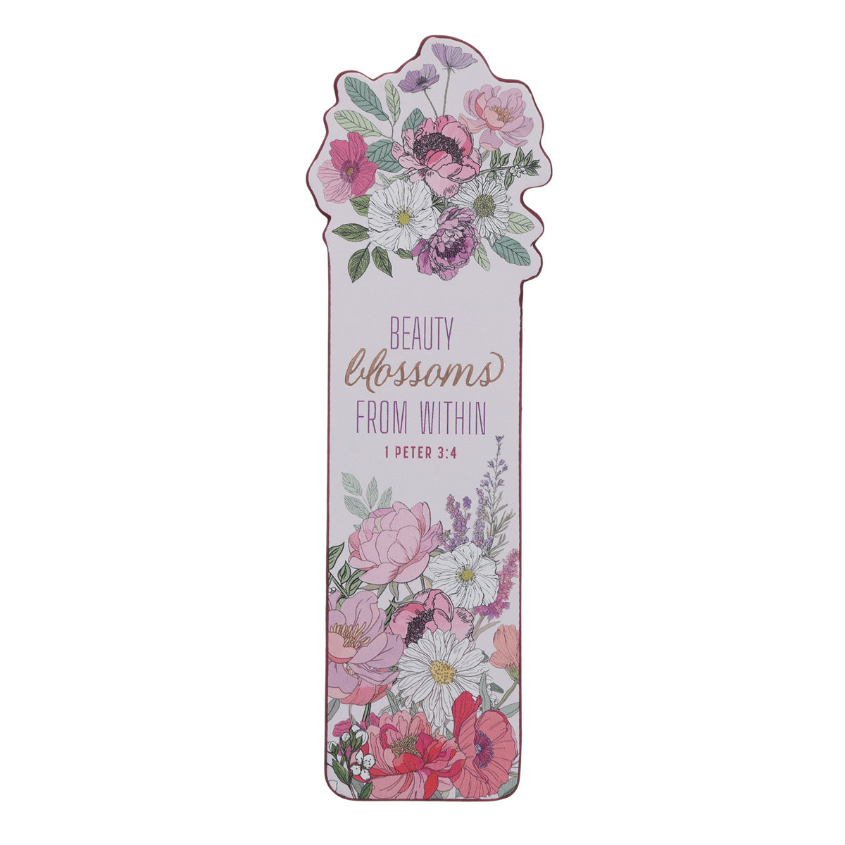 Beauty Blooms from Within Faux Leather Bookmark