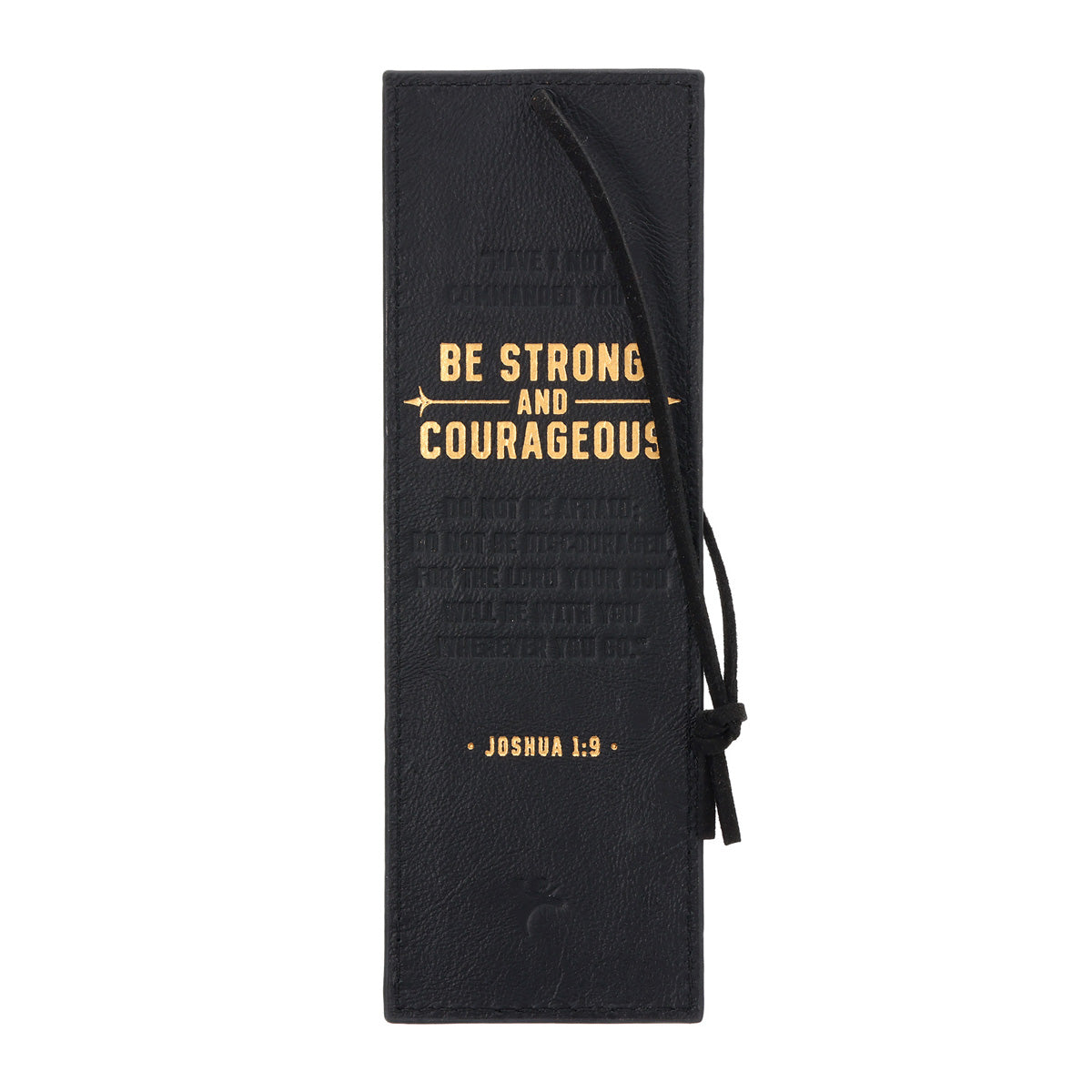 Strength and Courage Genuine Leather Bookmark