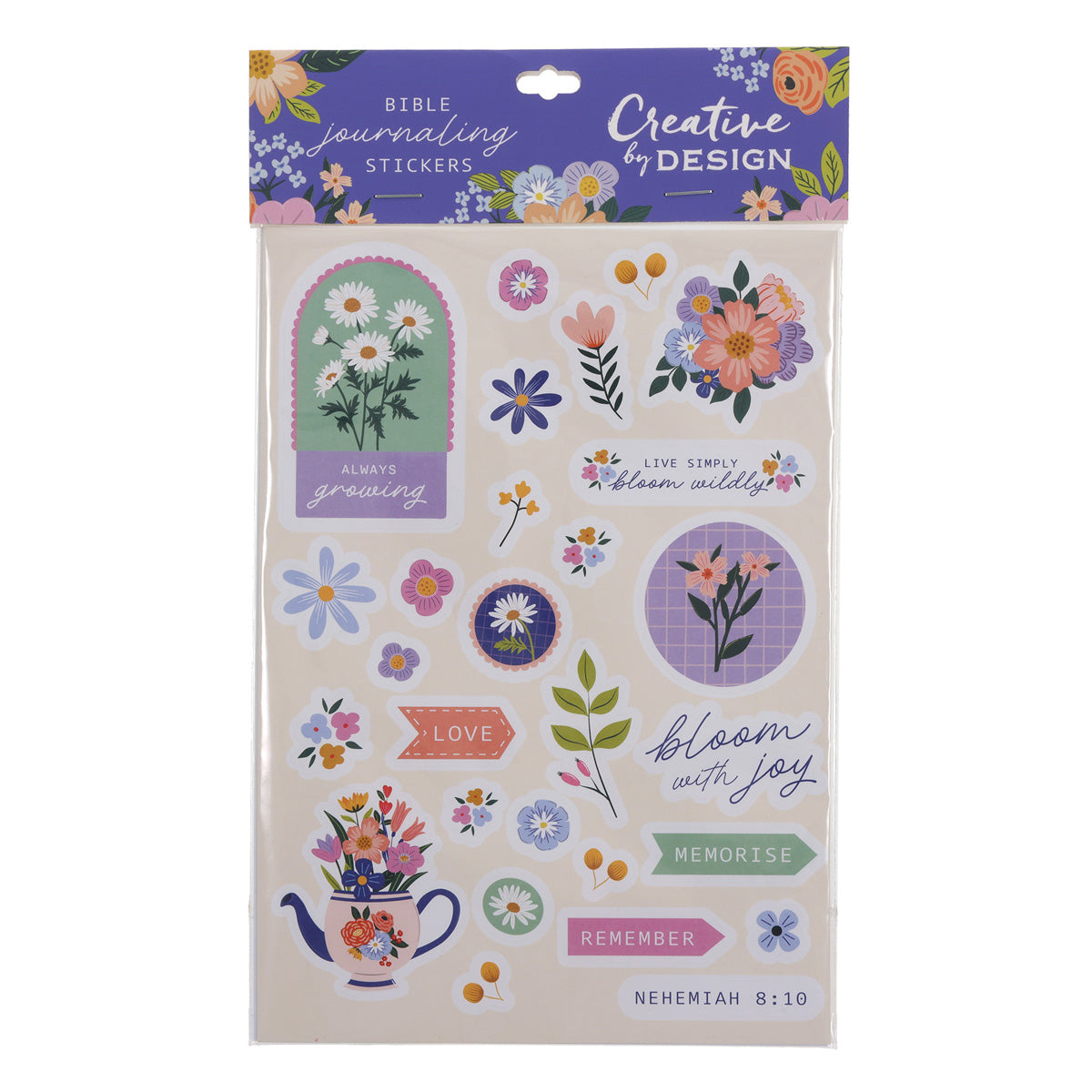 Bloom Wildly Three-Piece Journaling Stickers