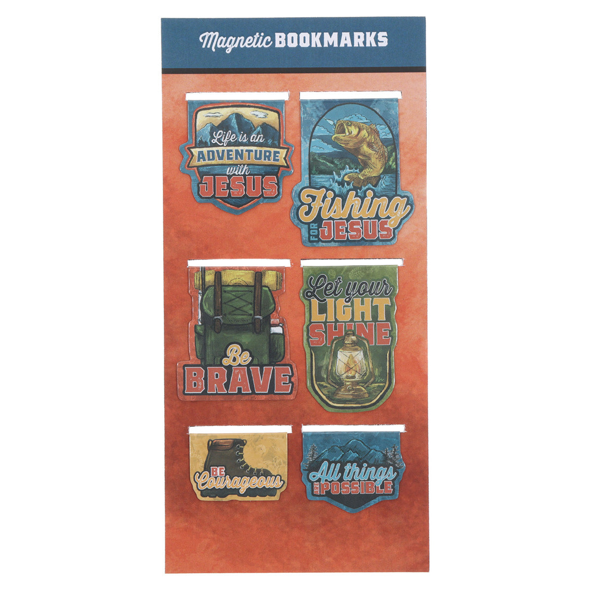 Life Is an Adventure with Jesus Six-Piece Magnetic Bookmark Set
