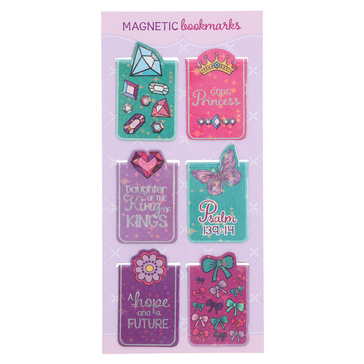 God's Princess Six-Piece Magnetic Bookmark Set
