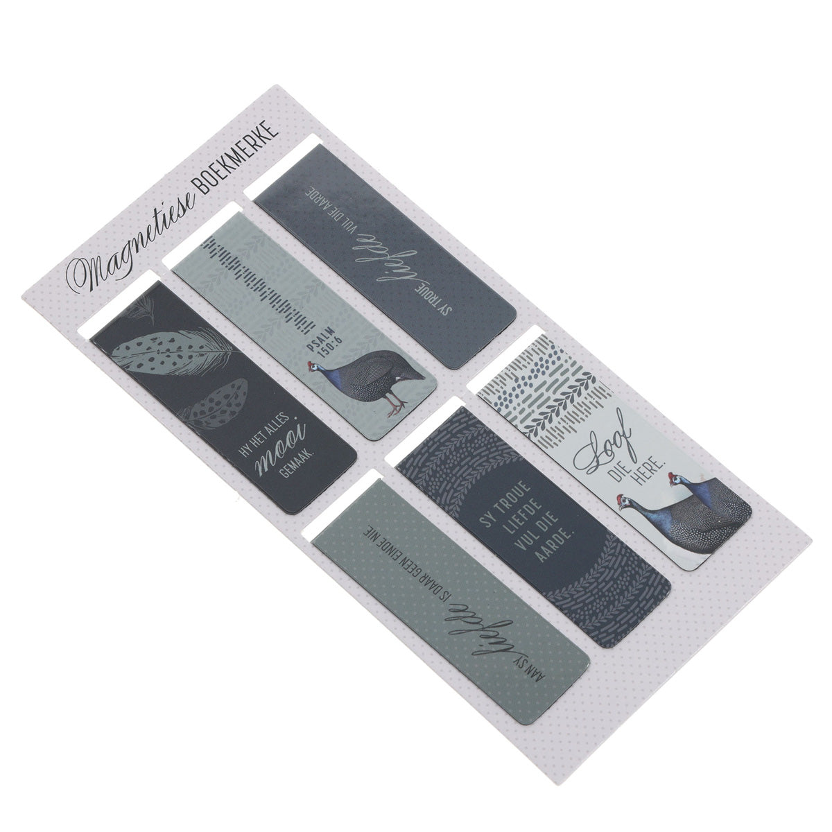 Hy Het Alles Mooi Gemaak Afrikaans Six-Piece Magnetic Bookmark Set